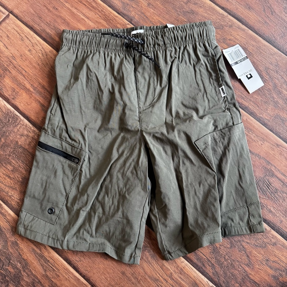 NWT DKNY Kids Cargo Shorts in Olive Green